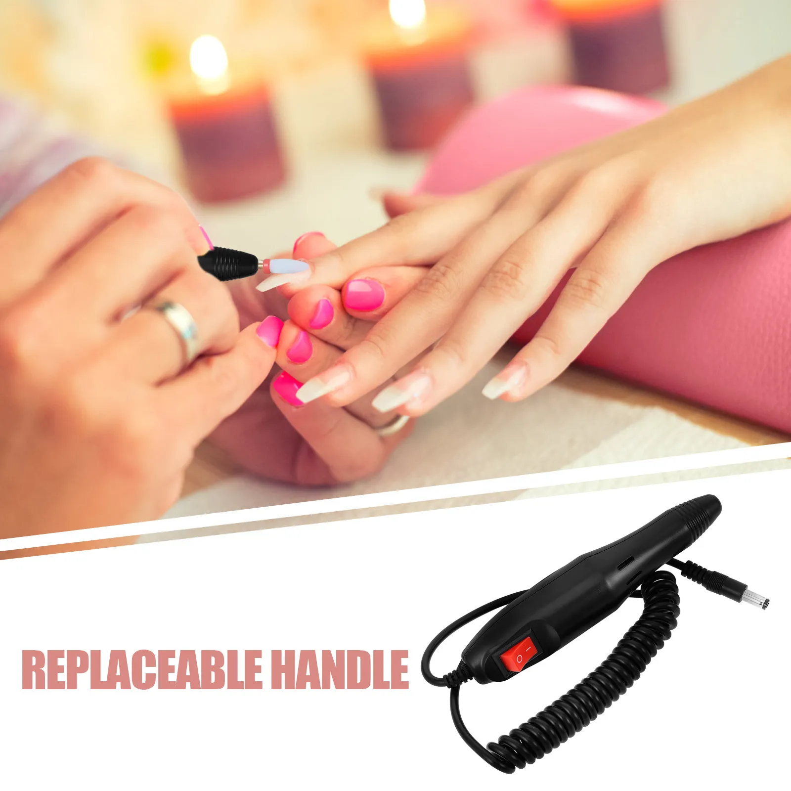 Cabo de Reposição Metálico para Lixadeira Elétrica de Unhas: Ferramenta Eficiente para Polimento e Manicure Profissional em Salões