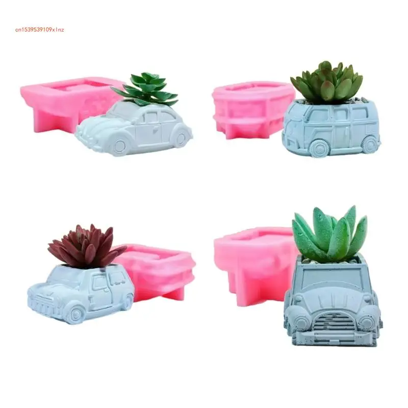 

Silicone Mold Bus Car Planter Mold Succulent Flower Pots Moulds Home Decors