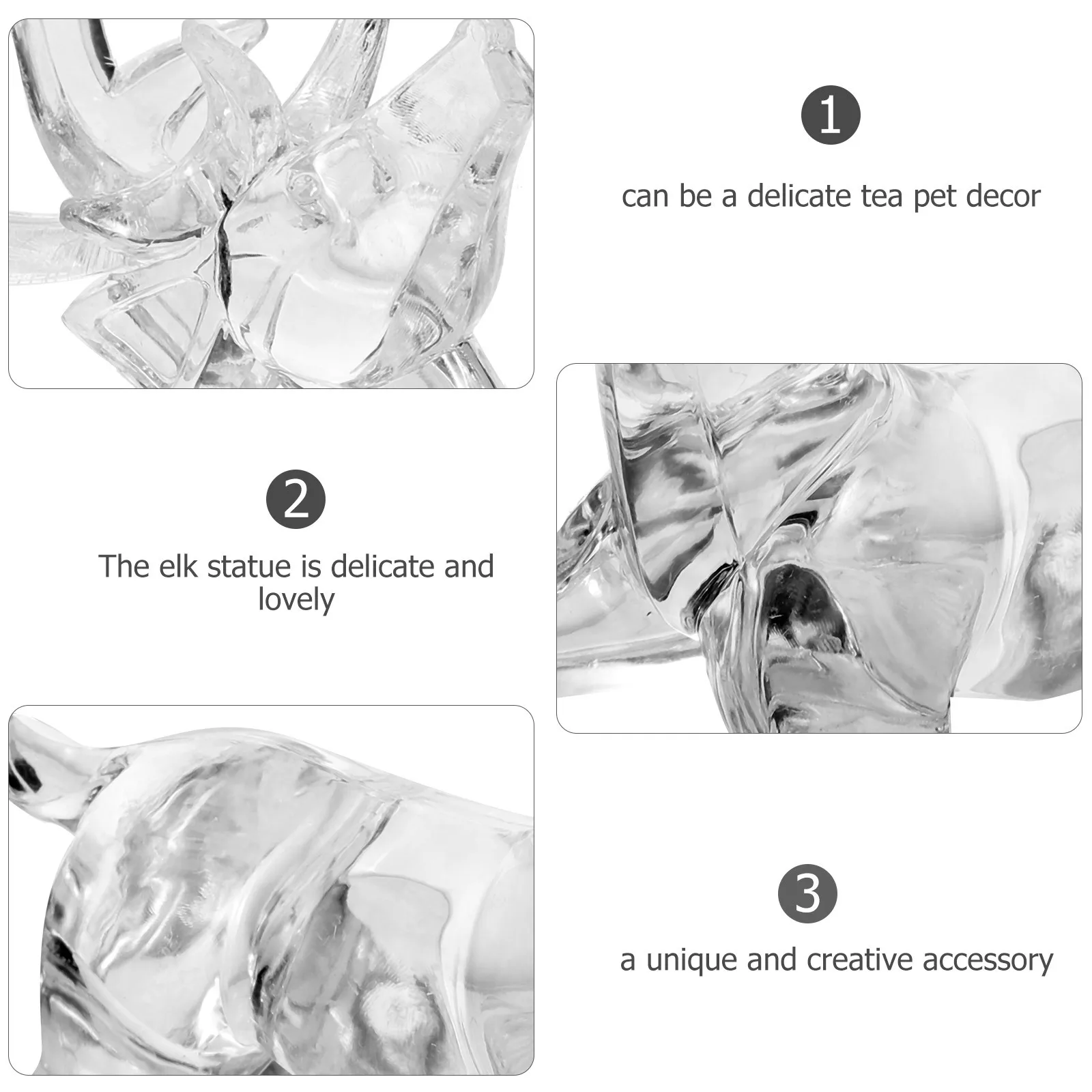 

2Pcs Christmas Deer Statue Plastic Reindeer Desk Ornament Home Office Holiday Decor Christmas Decor Tabletop Deer Decorations