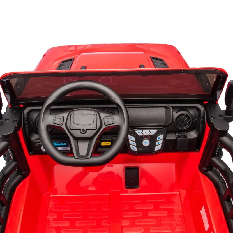 ركوب كهربائي للأطفال بمقعدين 24 فولت 400 وات مع جهاز تحكم عن بعد، تعليق 4 عجلات، أضواء LED، بلوتوث، USB، للأعمار من 3 سنوات فما فوق #5