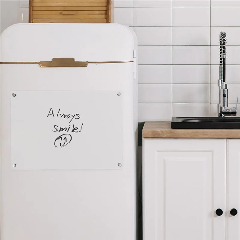 Compact Clear Blank Memo Board Noteboard Meal Planner Menu Board Easy To Erase For French Fridge Door