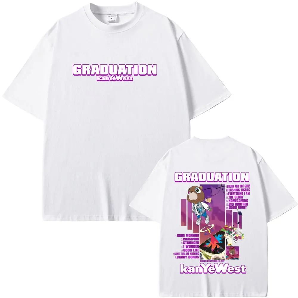 

Rapper Kanye West Graduation Bear Graphic T-shirt Men Women Hip Hop Fashion Pop Music T Shirts Casual Summer Vintage T-shirts