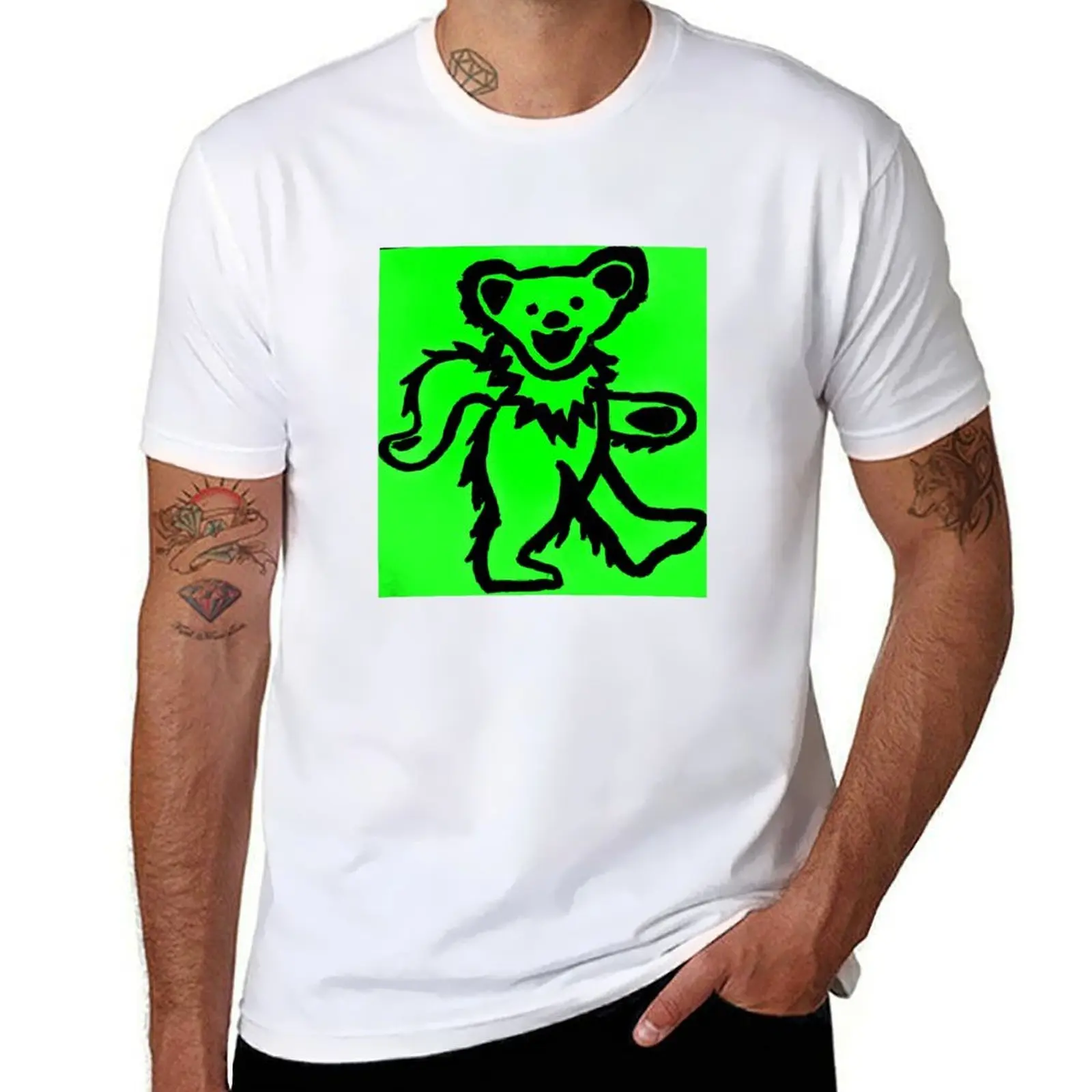 

Greatful Dead Bear T-Shirt t shirts cotton 100% funny t shirts cotton T-Shirt