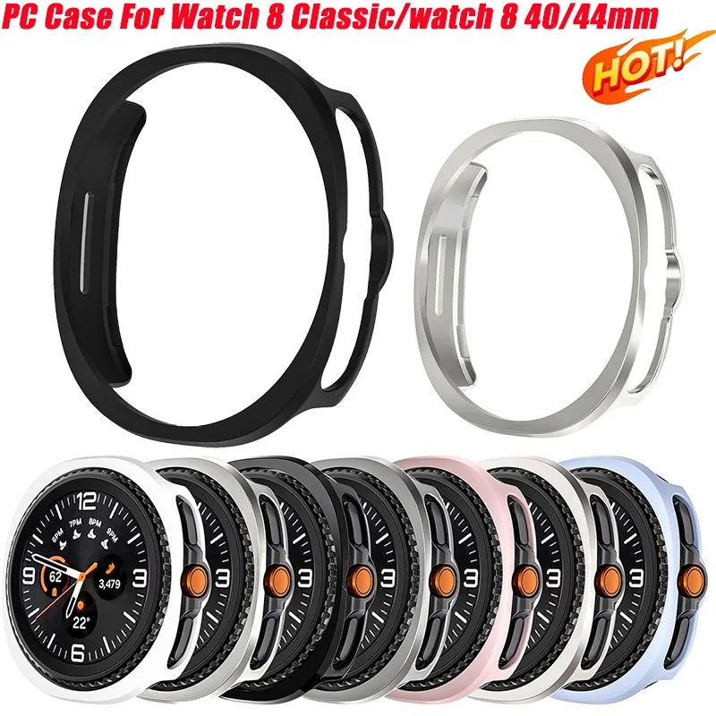 Capa dura para pc para samsung galaxy watch 8, capa protetora clássica fosca para galaxy watch 8 40mm/44mm, acessórios de concha vazada