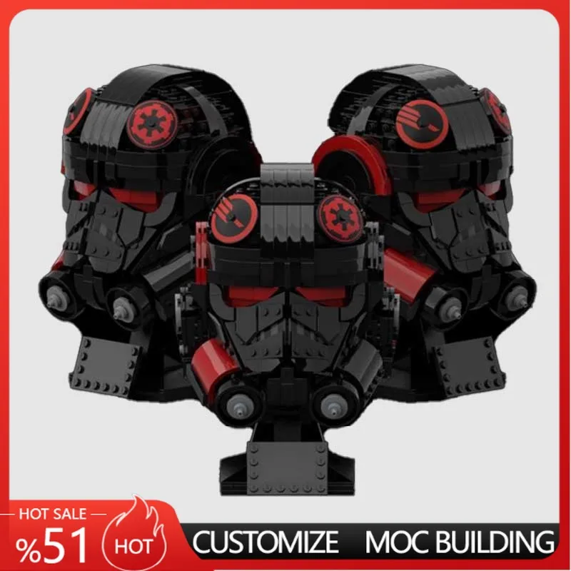 

745Parts Imperial Fighter Pilot Helmet Custom Building Blocks MOC Model Assemble Toy Display Collection Birthday Gift For Boys