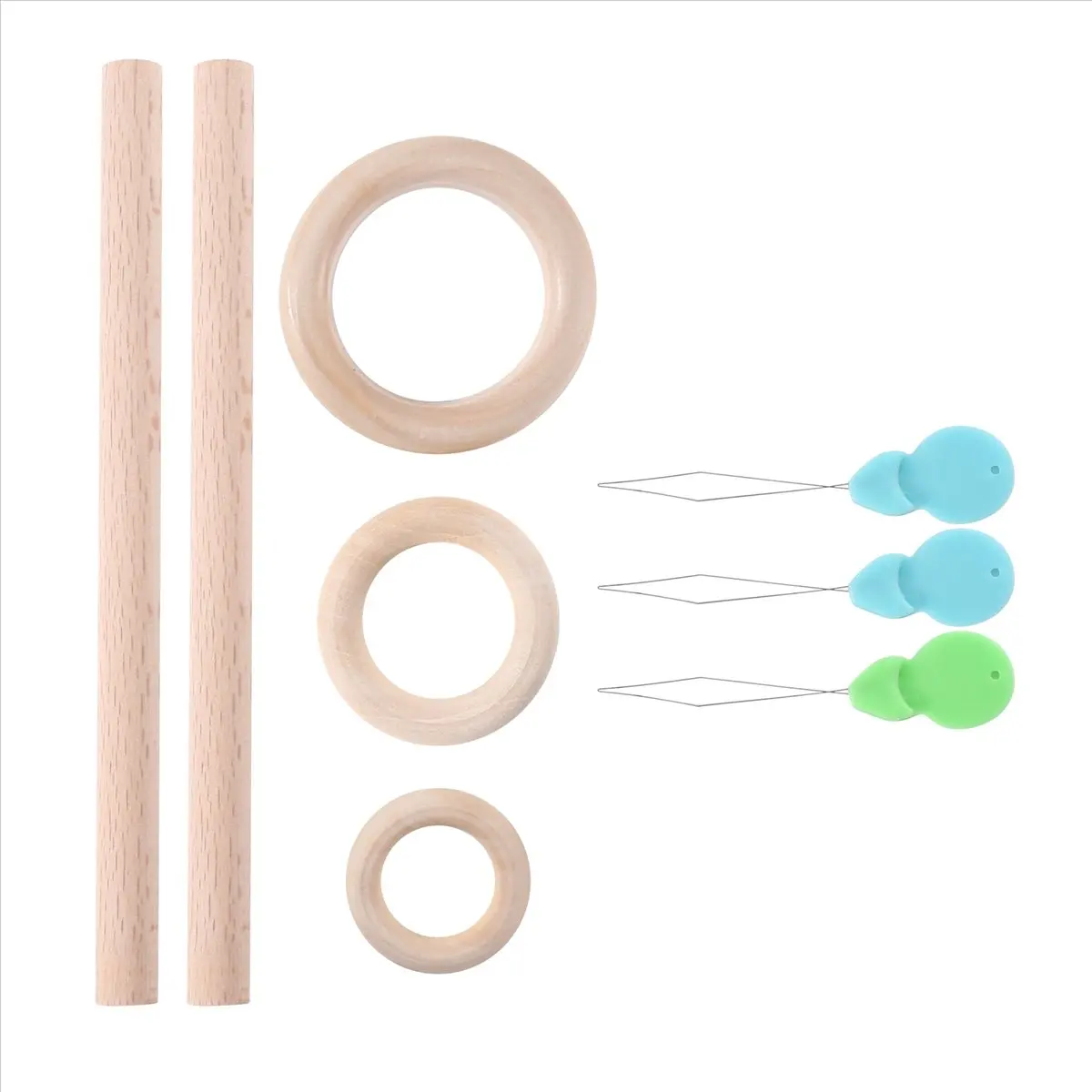 ABPP Macrame Cotton Cord 3mm with Macrame Beads Wooden Rope Wooden Rod with Hooks for Plant Wall Hangers Macrame Kit