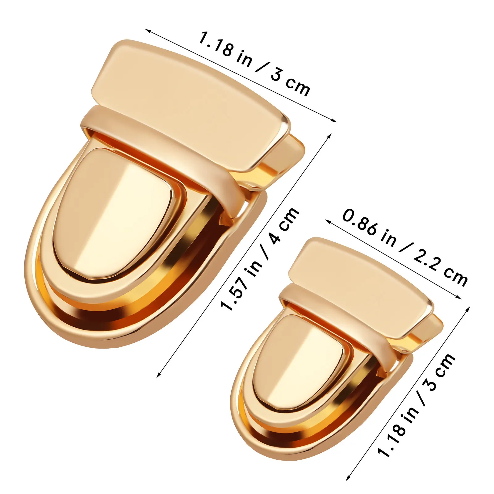 12Sets Purse Clasps Metal Press Lock Hardware for Bag Making DIY Handbags Purse Closure Hardware Polished Finish Versatile
