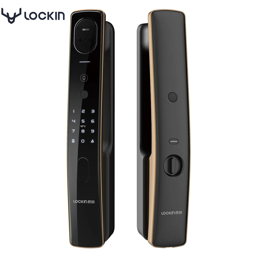 Lockin Smart Door Lock Security Camera Monitor Intelligent Fingerprint Password Biometric Electronic Key Unlock