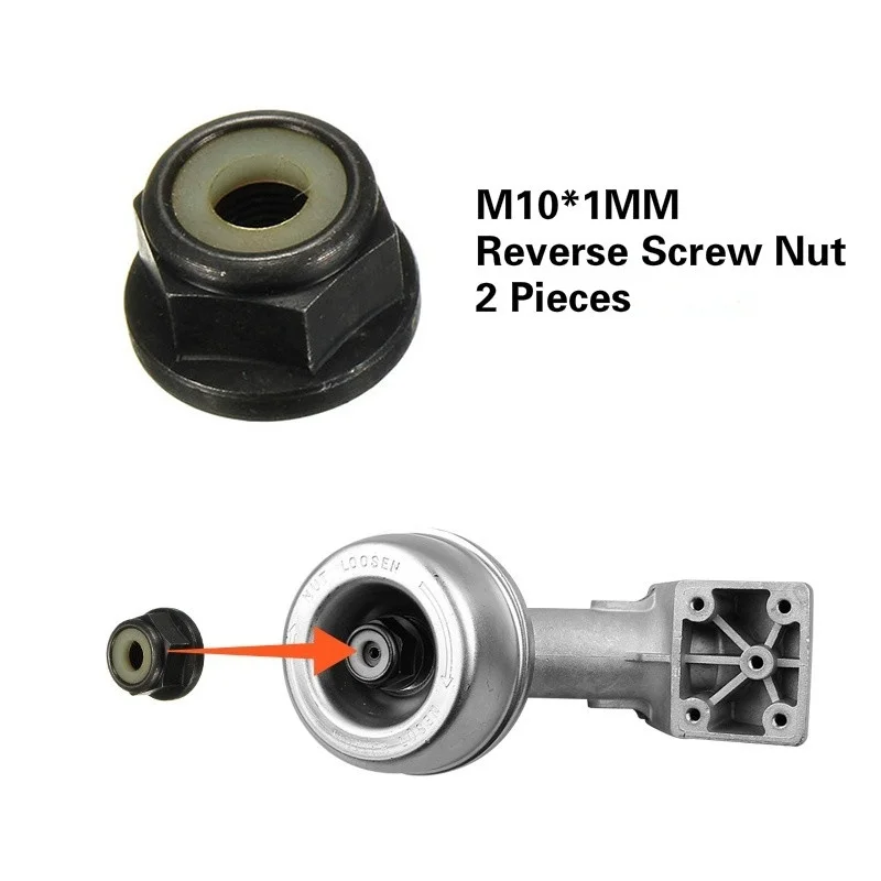 Gasoline Brush Cutter Spare Parts 2 Pieces Set Universal M10x1 Reverse Screw Nut