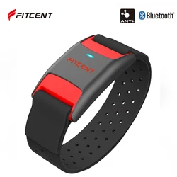 FITCENT-brazalete con Monitor de ritmo cardíaco para hombre y mujer, brazalete con Sensor óptico de banda de brazo con ANT +, Bluetooth, compatible con pelota Polar Wahoo Zwift Garmin