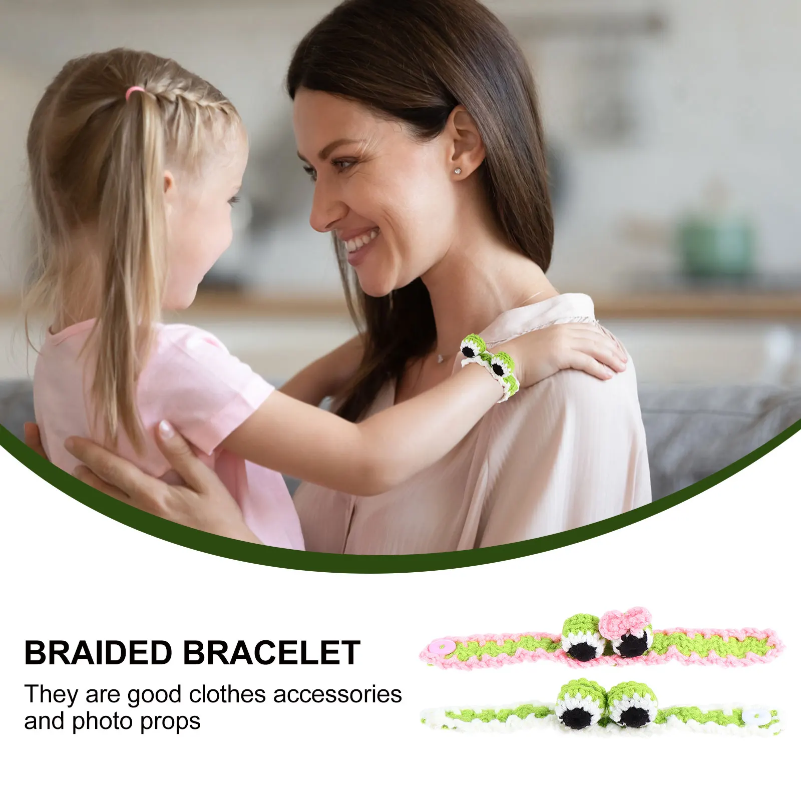 

2 Pcs Yarn Bracelet Children Gifts Adorable Woolen Lovely Kids Knitting Toy Boys