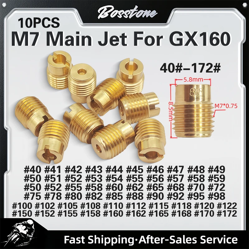 10pcs M7 Carburetor Main Jets Air Jets Kit for Predator 212cc Mini Bike Go Kart Honda GX160 GX200 GX390