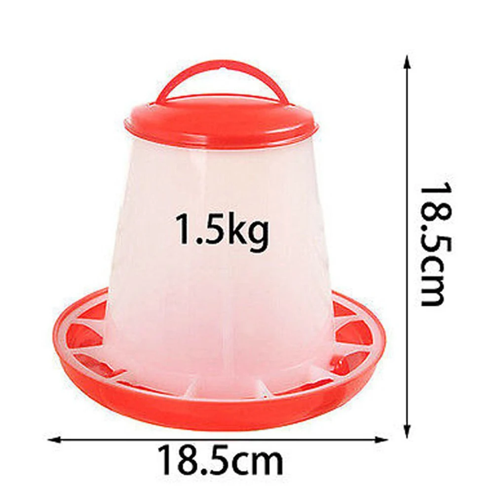 Feeding Bucket With Net Chicken Feed Bucket 1.5kg Thicken Bucket for Chicken Feeding Rasing