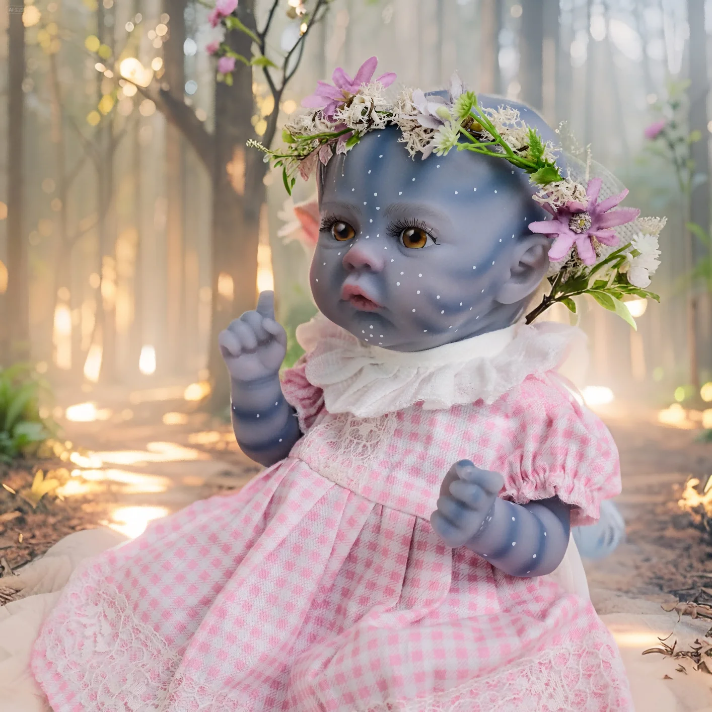 Delicata bambola Reborn da 12 pollici con vestito rosa - eleganti brillantini, perfetta per regali per bambini, regali di compleanno, regali di Pasqua.