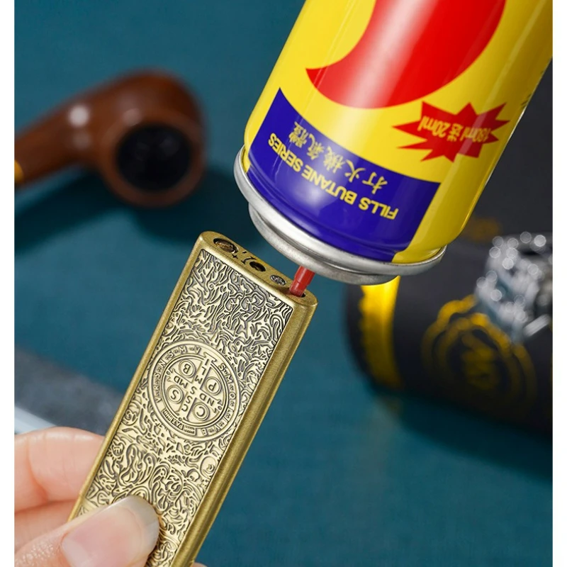 قسطنطين رقيقة الرجعية طحن عجلة الإشعال غاز البوتان أخف على الوجهين منحوتة في الهواء الطلق يندبروف نفخ ولاعات 8 مللي متر