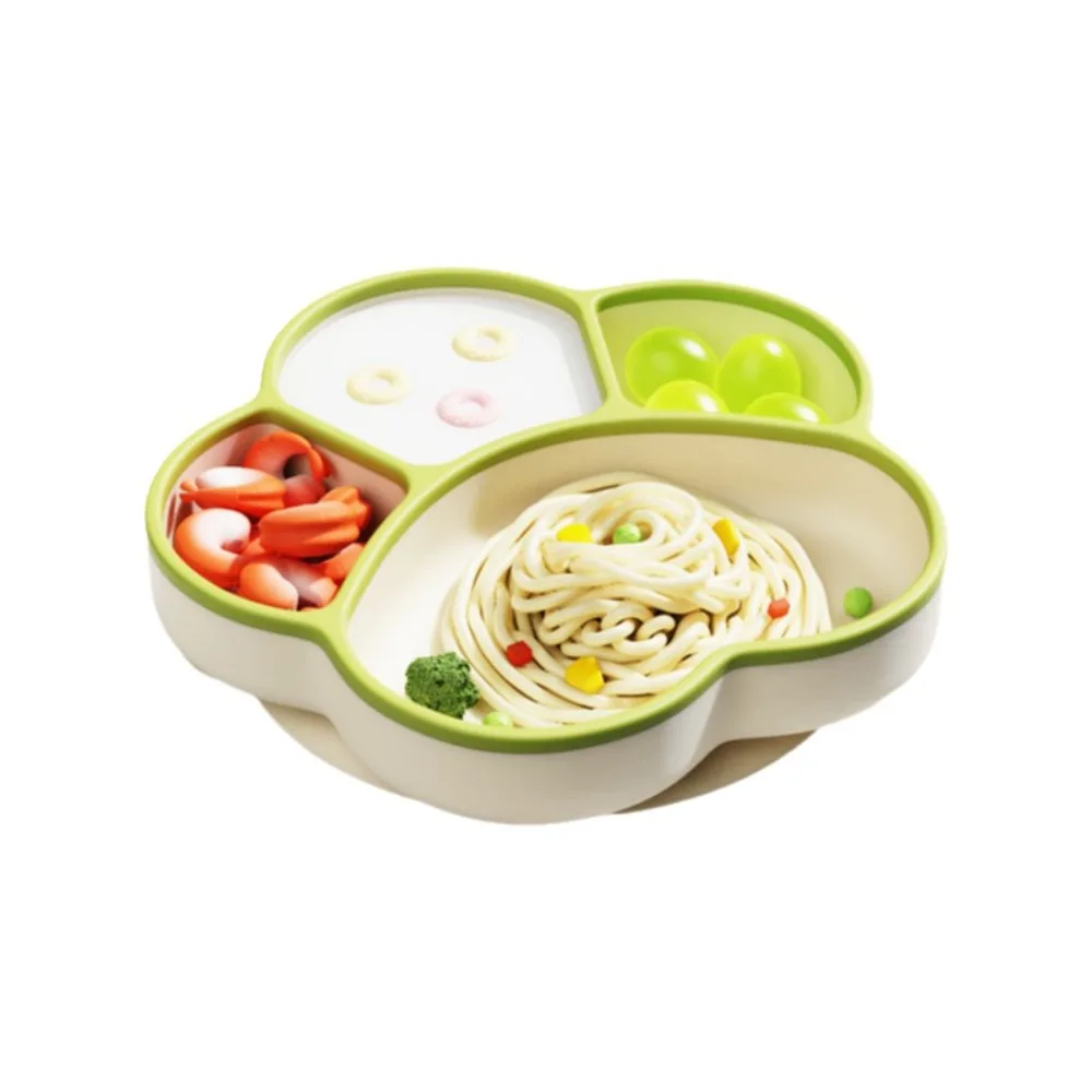 

Детский силиконовый поднос-тарелка на присосках с дизайном в виде медвежьей лапы, с отдельными секциями для еды