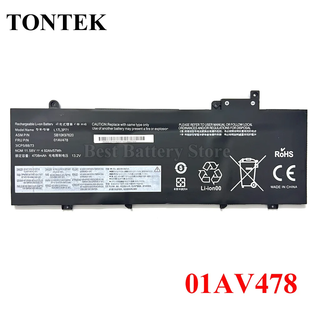 L17L3P71 Laptop Battery For Lenovo ThinkPad T480S Series 01AV478 SB10K97620 01AV479 01AV480 L17M3P71 L17S3P71