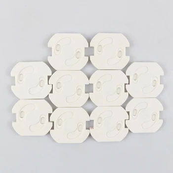 10 יחידות מכסה סיבוב בטיחות לתינוקות עם 2 חורים, עיגול, תקן אירופי, הגנה חשמלית לילדים, מנעולי בטיחות פלסטיק