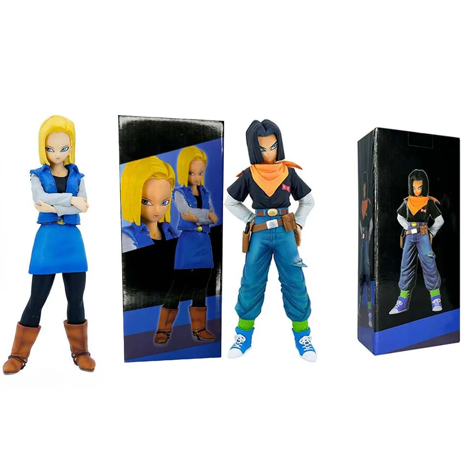Hot Anime Dragon Ball Z Android 17 18 Figure Android 18 PVC Action Figures Collection Model Toys for Children Christmas Gifts