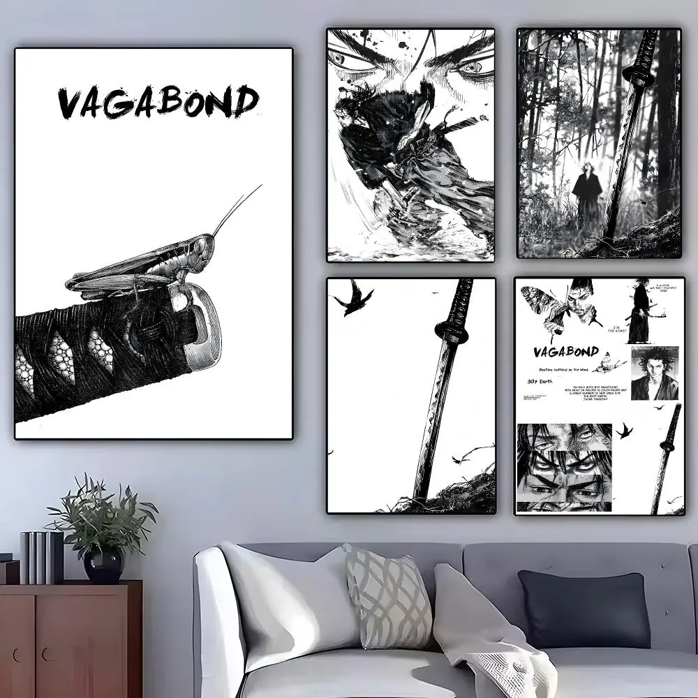 Vagabond Manga Painting Calligraphy Exhibition poster photo oil painting canvas synthetic fiber for living dining room