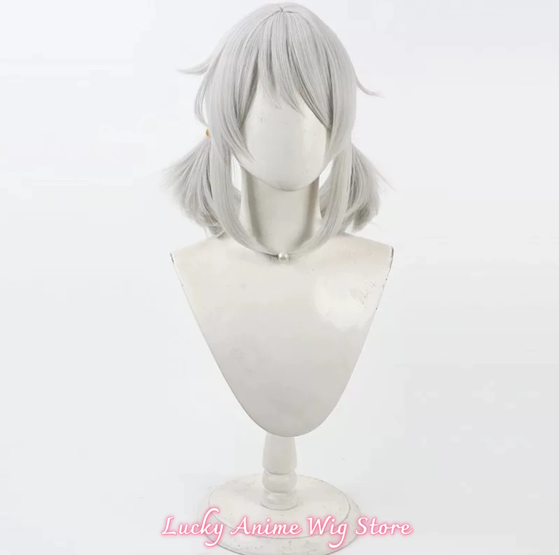 Cosplay Uma Musume Pretty Derby Hishi Miracle Wig Halloween Anime Party Tail Wig Heat Resistant Synthetic Silver Grey Wig