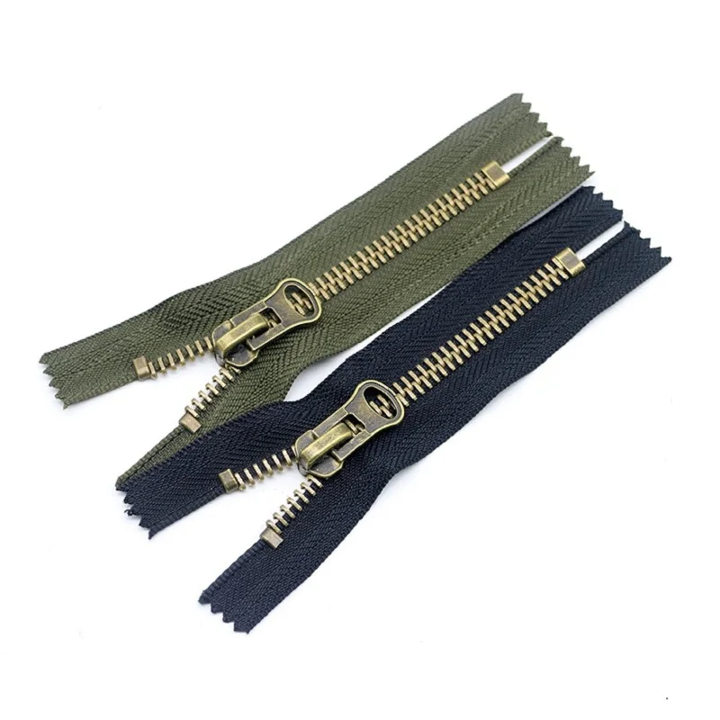 8# 12-25cm Copper Metal Zipper Closed Ended Zip Replaceable Jacket Coat Repair Zip Diy Sewing Accessories