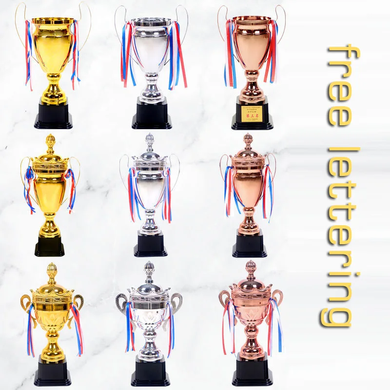 

Crown Metal Gold Silver Copper Tricolor Trophy, Team Sports, Football, Basketball Game, Total Trophy, Home Decor