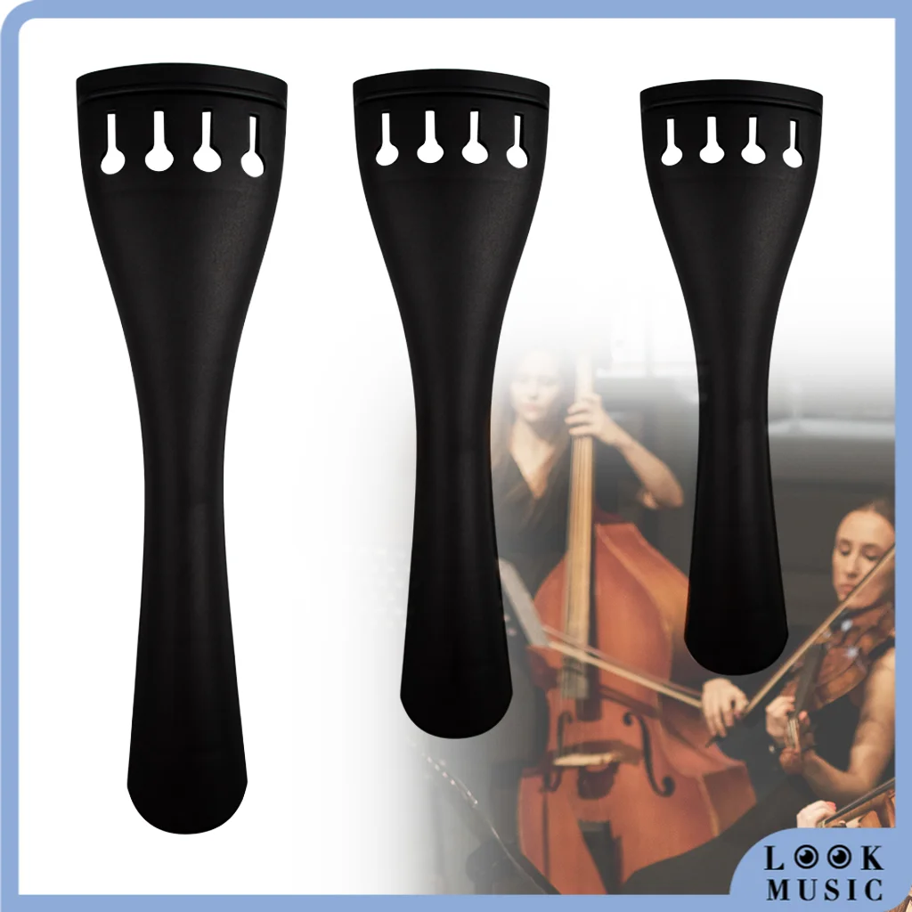 

LOOK Advanced Carbon Fiber Double Bass Tailpiece Upright Bass Carbon Parts For 3/4 4/4 Contra Bass With 4 Fine Tuner Holes Ready