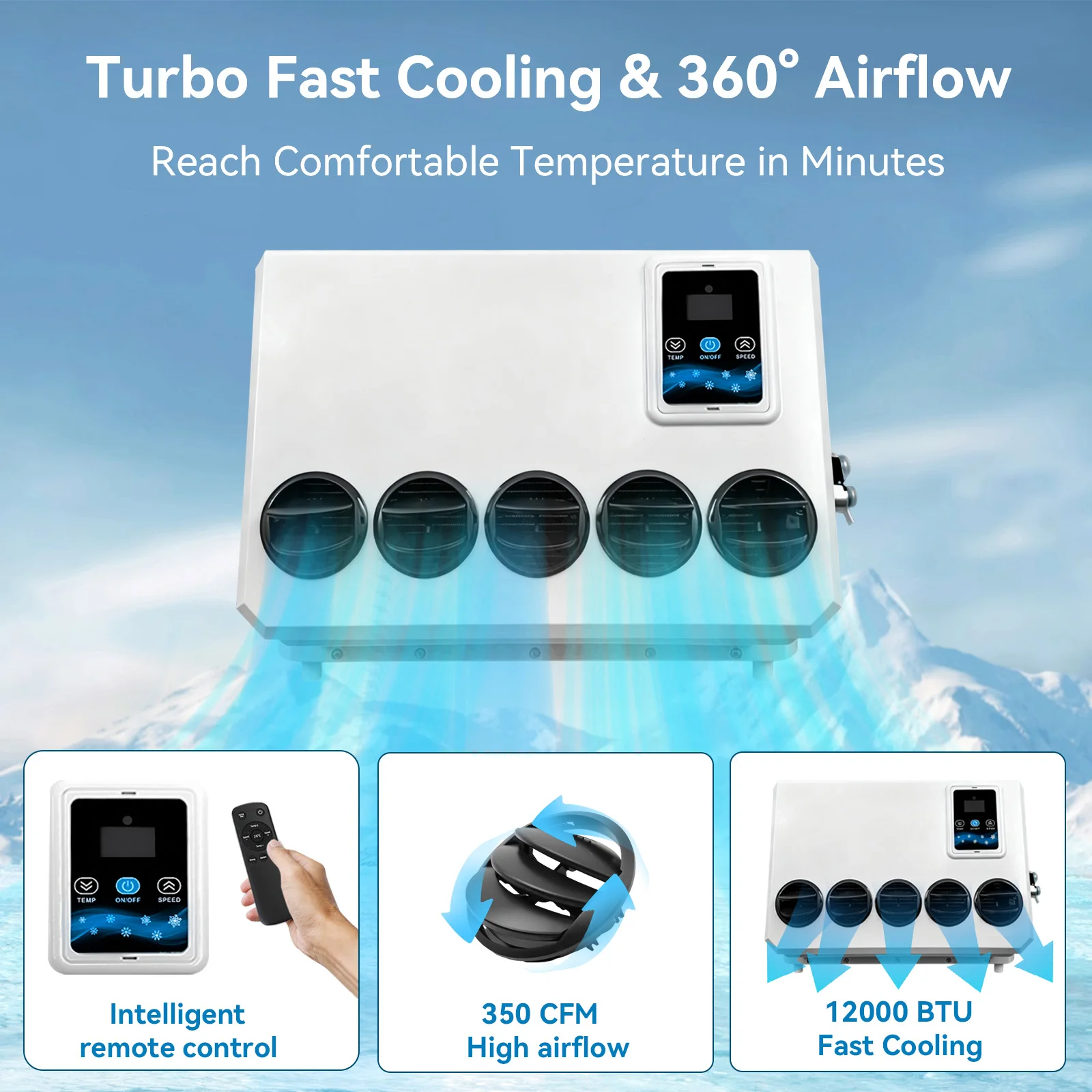 Treeligo 10500BTU Split Electric Parking Air Conditioner Automotive Air Conditioning System 24V for Bus Camp Van Tractor Truck