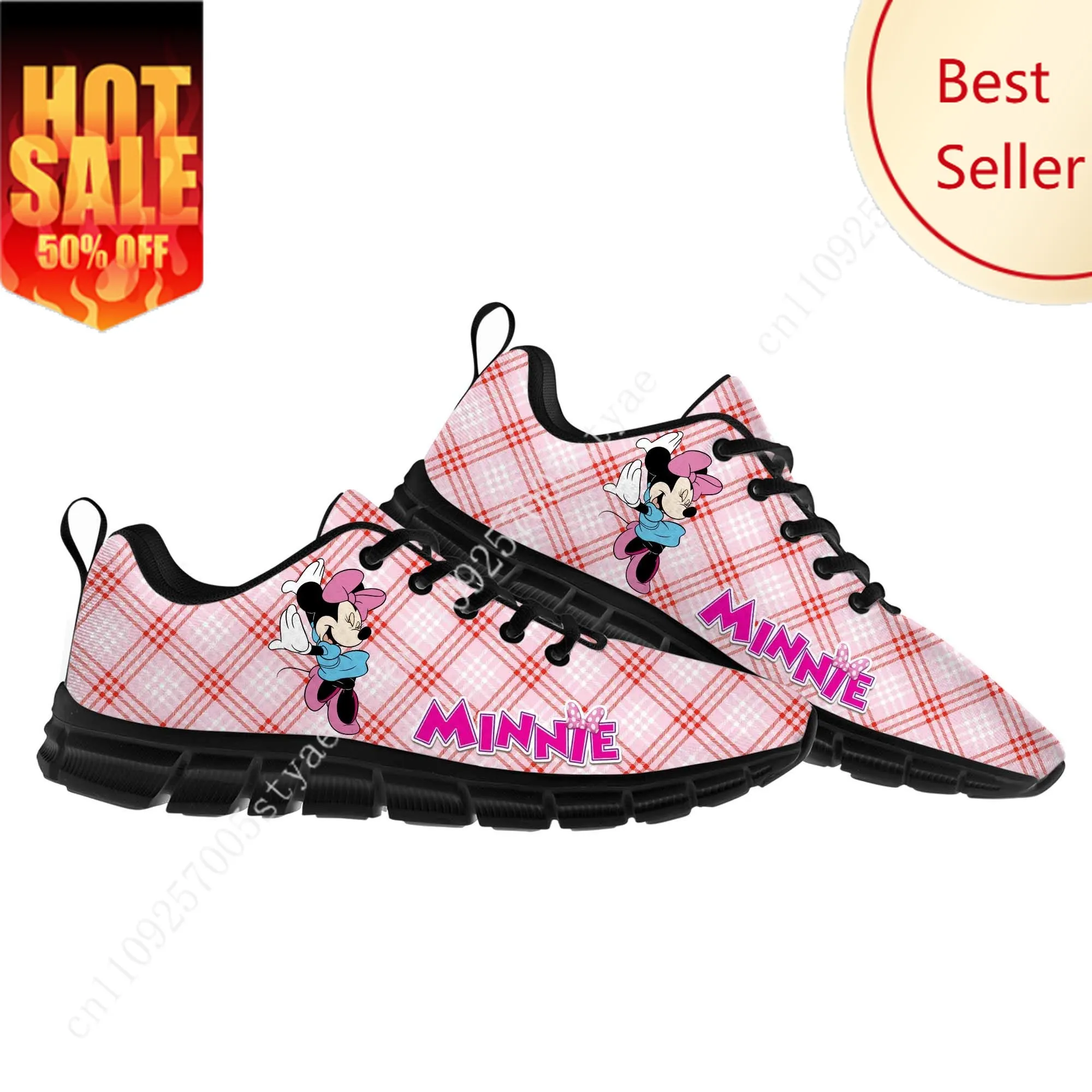 

Minnie Mouse Sports Shoes Disney Cartoon Decorate Sneakers Design Your Photo Logo Text Party Holiday Gifts Custom Shoe