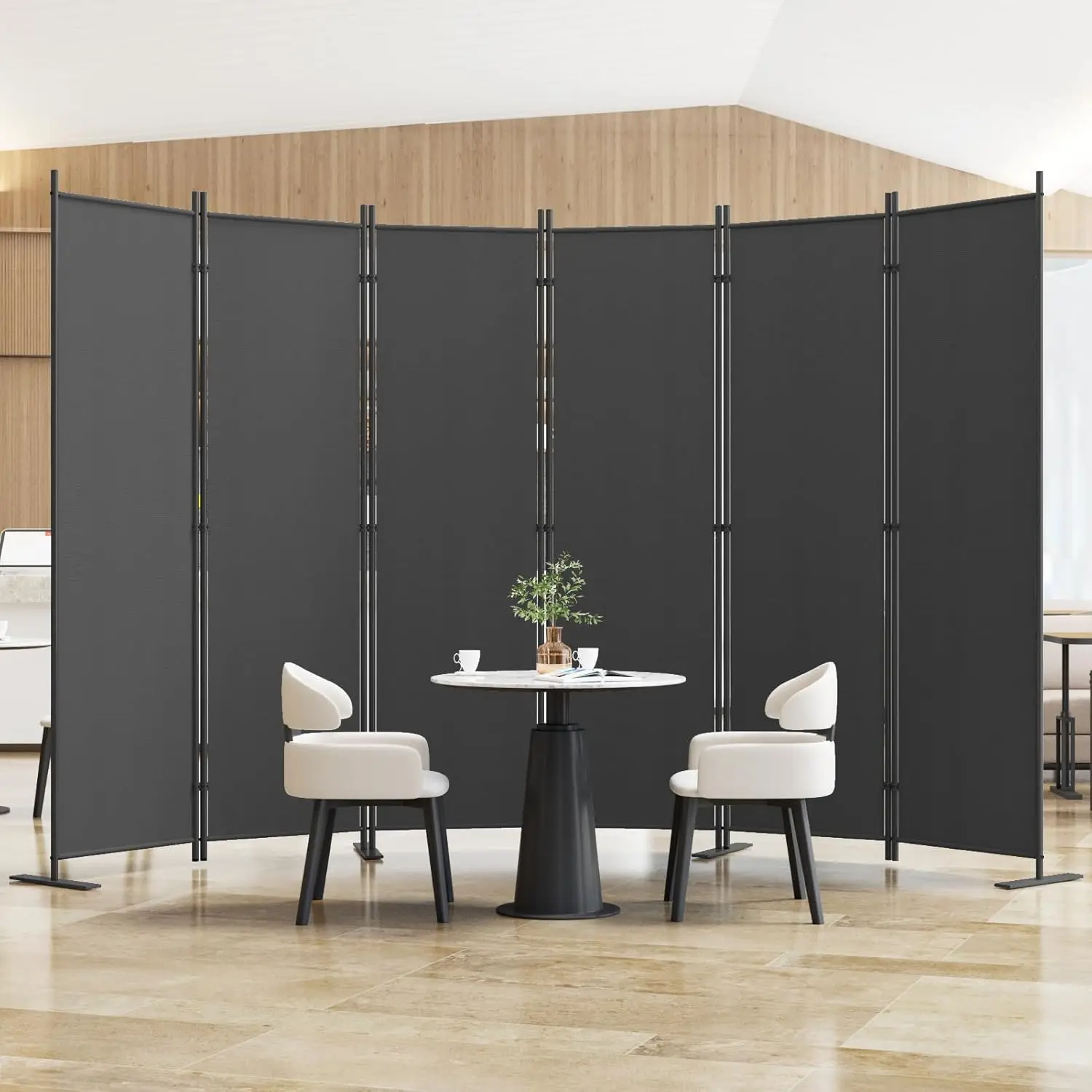 

6-Panel 6 ft Tall Indoor Folding Room Divider, Portable Privacy Screen, Freestanding Partition Separator, Temporary Wall Separat