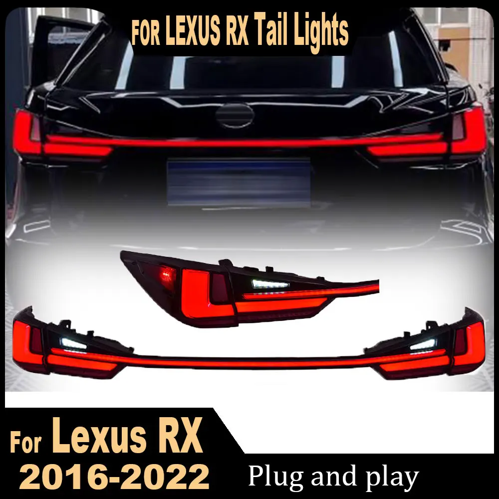 Car Through Tail Lights For Lexus RX RX300H RX450H RX450HL 2016-2022 LED Tail lamp Rear Brake Lights Starlink Cross Accembly set