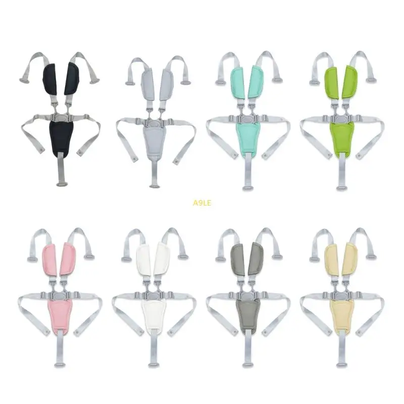 

5-Point Adjustable Safety Belt For Infant Feeding Chair PU Leather Shoulder Pad