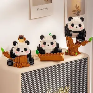 Yaratıcı mini sevimli panda ile mikro yapı taşları şablon elmas, 3d, hayvanlar, tuğla, bir DIY şehir bina oyuncaklar çocuklar için, çocuk hediye, çocuklar Lego city statüsündeki en iyi 10 satış 1