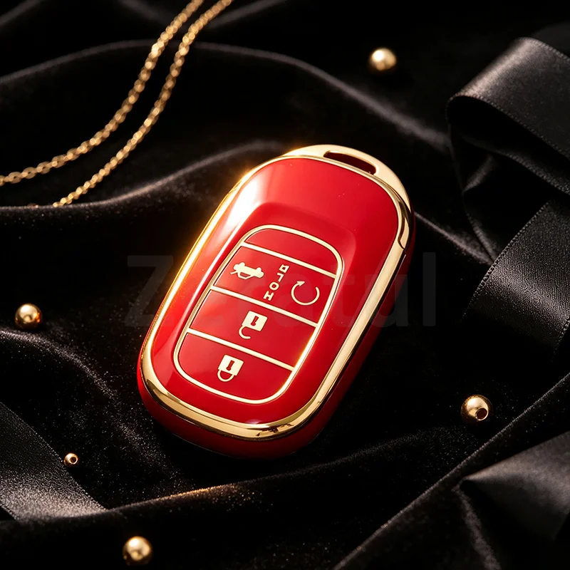 For Honda Civic 11th Gen Accord Vezel Freed Pilot CRV 2021 2022 4 Buttons Car Remote Key Case Cover Protector Accessories