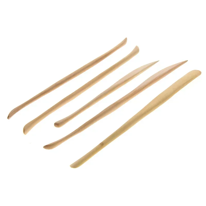 5Pcs/Set Wooden Clay Sculpture Knife DIY Pottery Modelling Sharpen Modeling Carving Tools