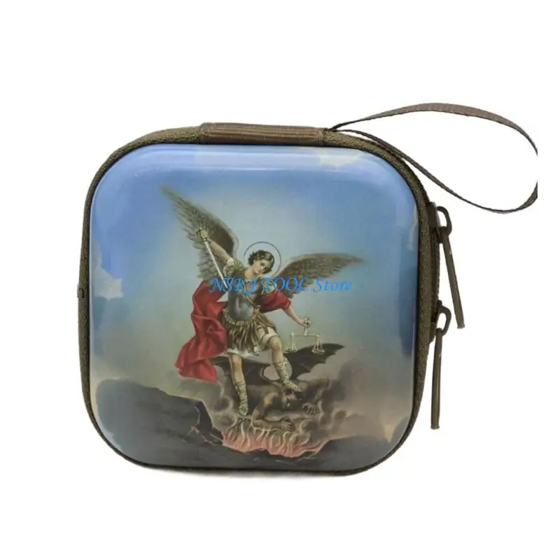 L8RC Rosary Prayer Bag Rosary Pouches Religious Jewelry Storage Box for Rings Earring