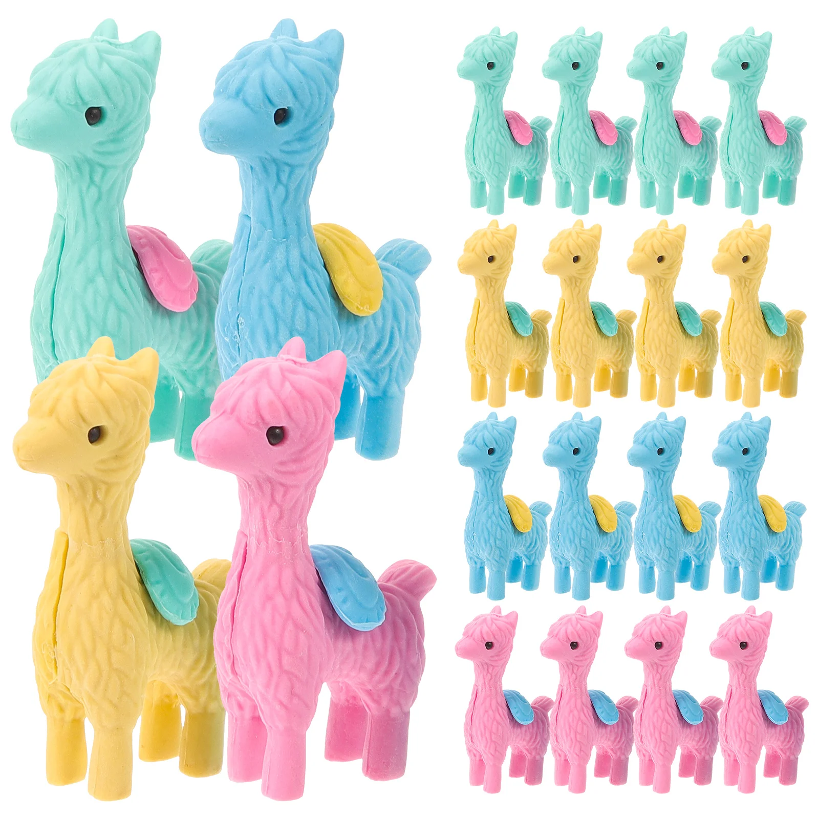 

20 Pcs Erasers for Kids Toy Mini Alpaca Decor Painting Kindergarten Decorate