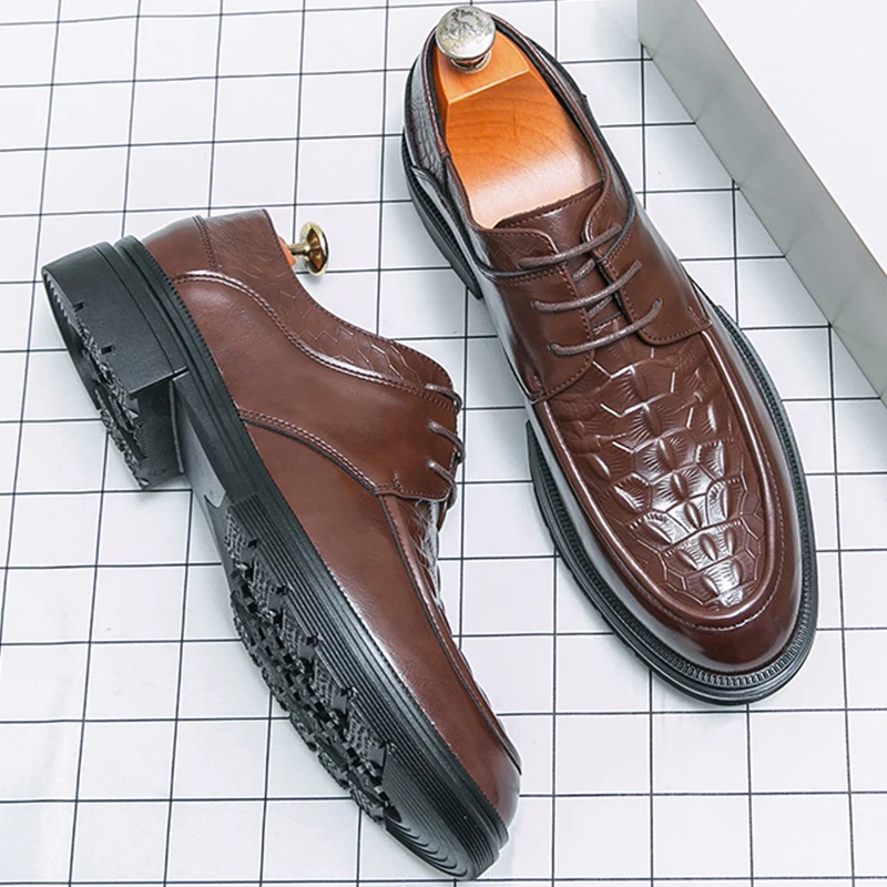 

Мужские классические деловые туфли, повседневная обувь для мужчин, модные броги для свадьбы и торжеств, высококачественные кожаные туфли для мужчин