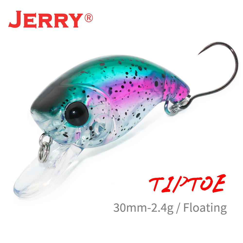 Jerry Tiptoe 2.4g 3cm Wobble Fishing Lure Crankbait Hard Bait  Floating Micro Spinning Lure Ultralight Pesca Tackle