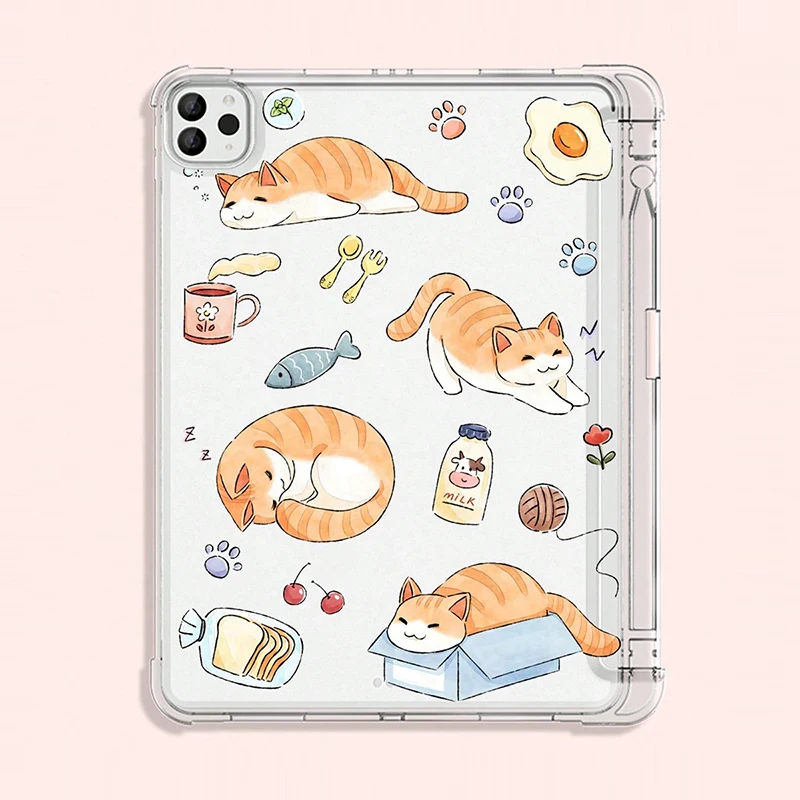 Cat Clear Case for iPad Case iPad 10th Gen Pro 12.9 4th 5th 6th Air 4th 5th 10.9 Pro 11 2nd 3rd 4th iPad 10.2 7th 8th 9th Cover