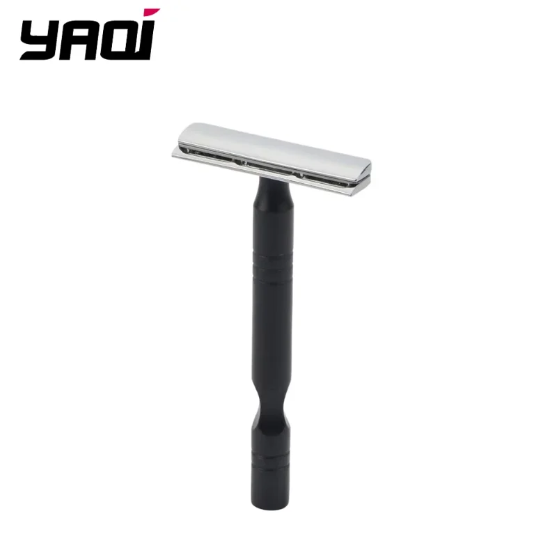 maquinilla-de-afeitar-clasica-yaqi-2026-para-hombre-mango-de-aluminio-cromado-y-negro-ligera-con-cuchilla-ac-excalibur-de-un-solo-filo