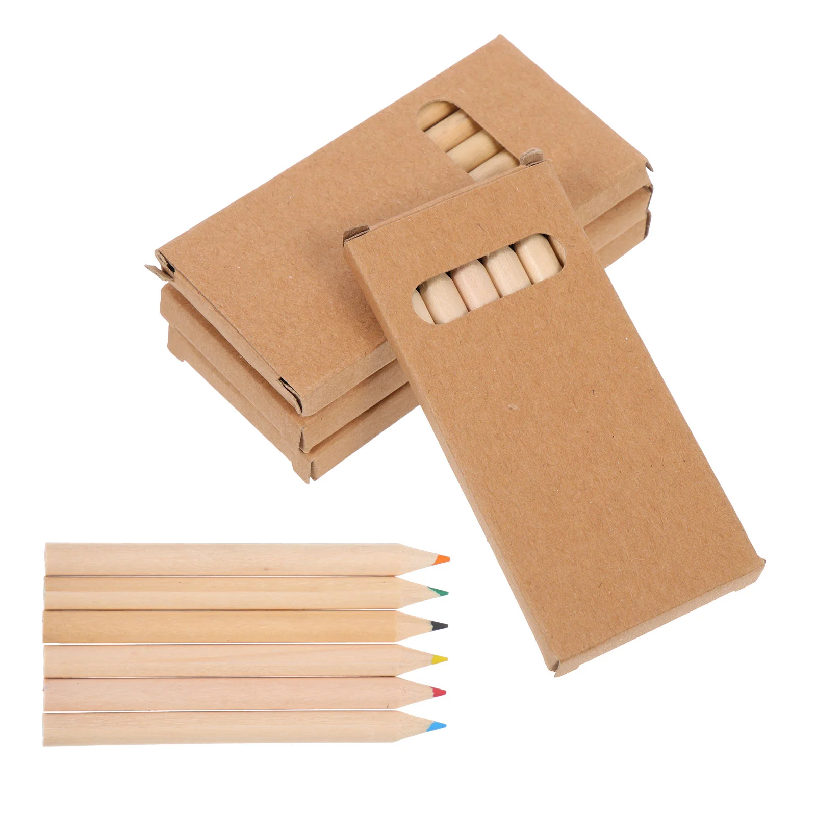 4 Boxes Pencil Case for Boys School Drawing Pencils Coloring Crayon Multi-function Daily Wooden Pupils Convenient Children