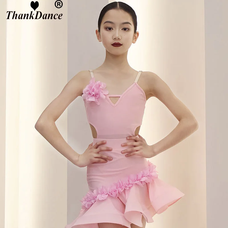 Samba Latin Dance Costume Girls Kids Cha Cha Rumba Ballroom Dance Dress Skirt Tango Dance Clothes Competition Dresses Child