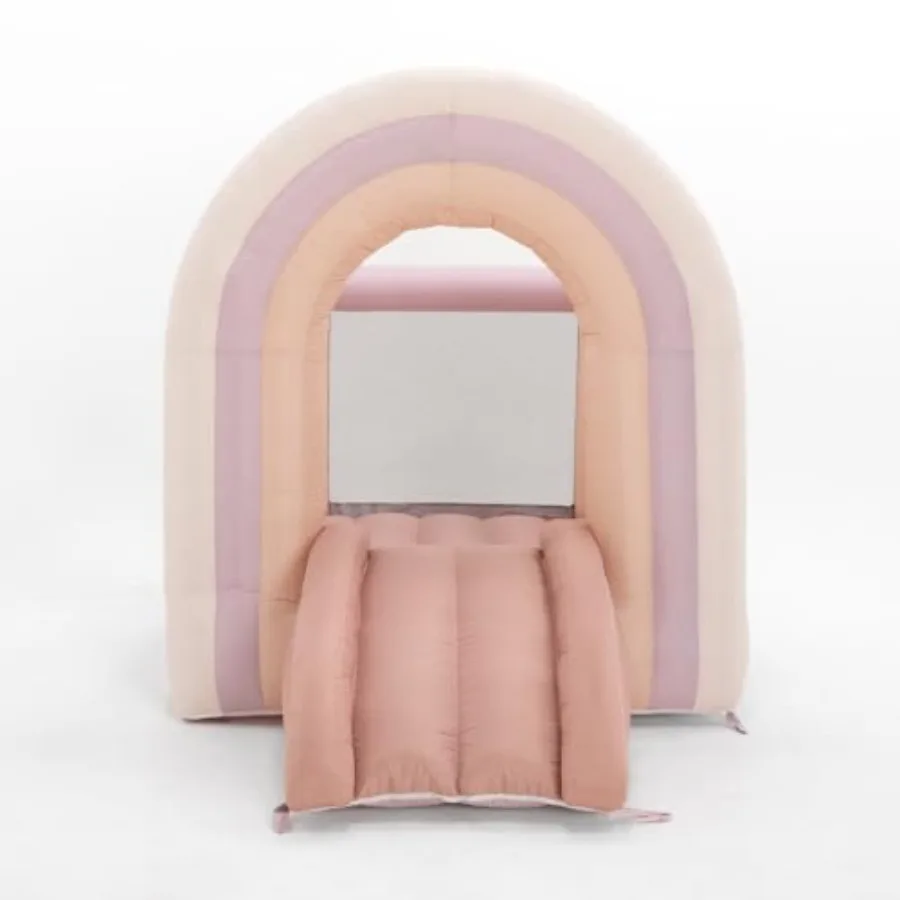 

Pink Rainbow Inflatable Bounce House with Blower, 8x8 Jumping House for Indoor Outdoor Play, Bouncy Castle, Ages 3-8