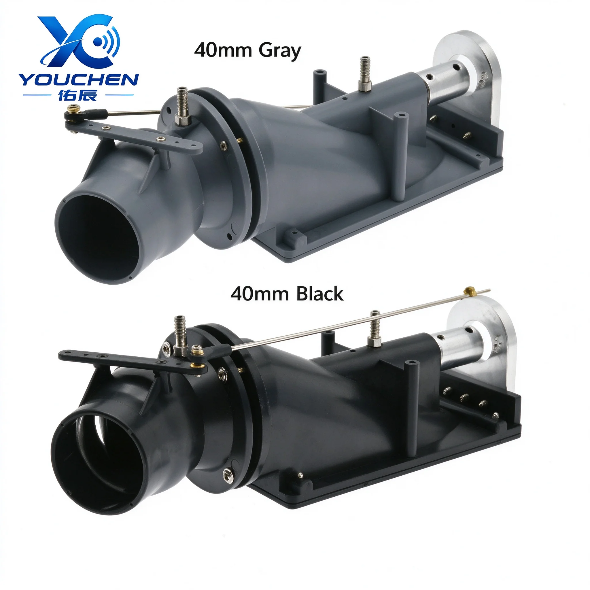 RC Boat Jet Thruster 40mm Pump Jet Drive 775 Brushed Motor 5mm Shaft Water Jet Propulsion for 80-120cm RC Boat Gray/Black