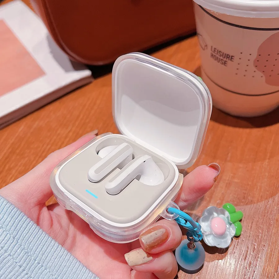 For Redmi Buds 5 / Buds 6s Cute Cartoon / Flower Keychain Silicone Transparent Earphone Cover for Xiaomi redmi buds 6 Cover