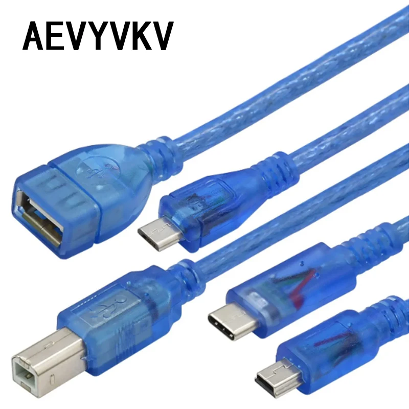 30cm USB Cable For Uno r3 For Nano/MEGA 2560/Leonardo/Pro micro/DUE Blue  Quality A type USB/Mini USB/Micro USB 0.3m for Arduino