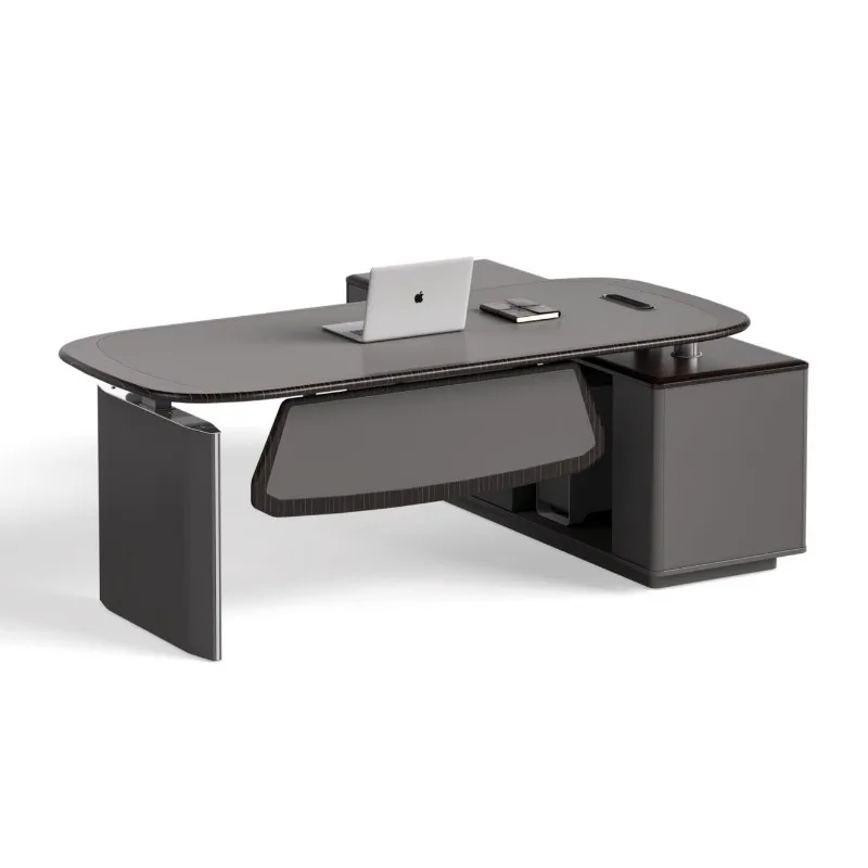 Luxury Modern Solid Wood Executive Desk Convertible Modular Multi-Function Storage Office Furniture CEO Boss Durable Home Office