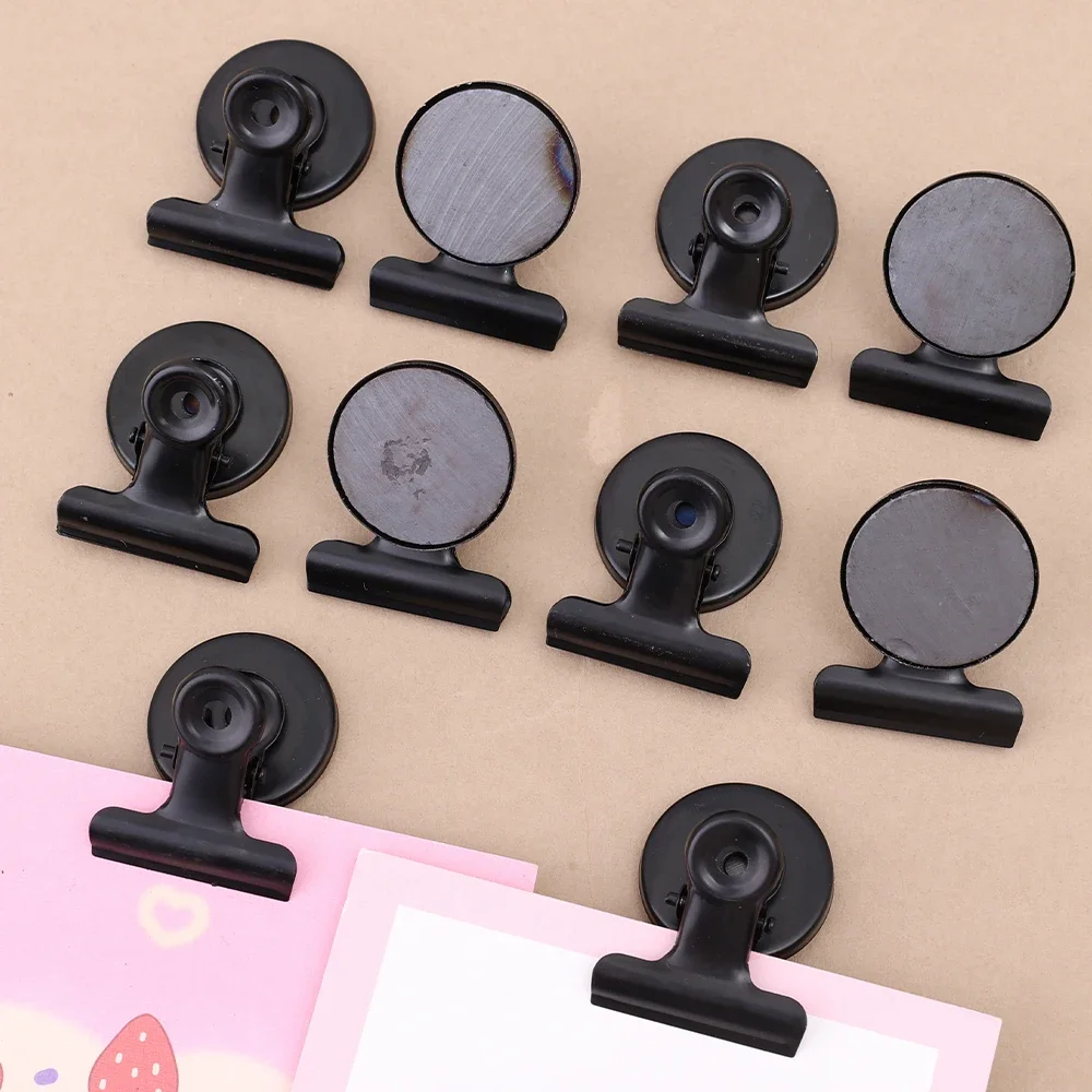 Magnetic Black Fridge Clip Small Suction Photo Clips Fridge Magnets Wall Recipes Memo Note Message Holder Clamp Office Supplies